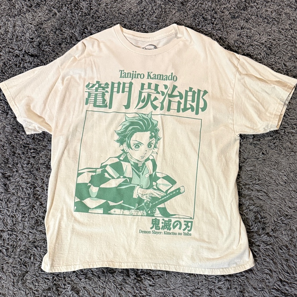 Demon Slayer Tanjiro Kamado Graphic Tee - Cream